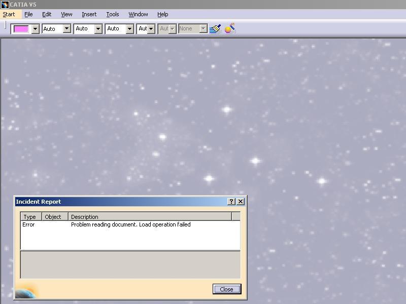 Error problem reading document load operation failed dassault systemes plm solutions catia