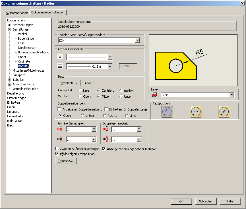 Bogen bemaßen (DS SolidWorks/SolidWorks) - Foren auf CAD.de