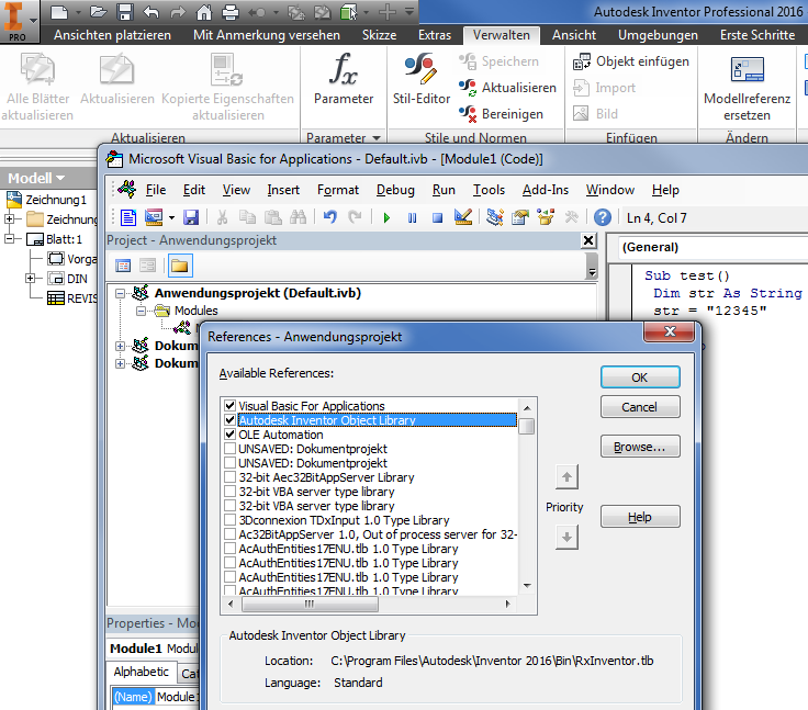 Problem Mit Dem Editor 2016 Autodesk Inventor VBA Foren Auf CAD de