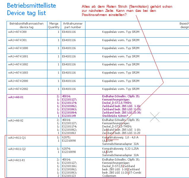 BMK Liste mit allen Artikelnummern die an einem Artikel hinterlegt sind ...