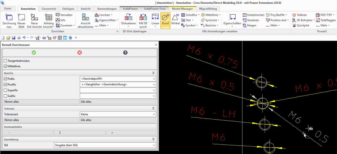 Gewindesteigung in Zeichnung (PTC Engineering Solutions/PTC Creo Allgemein)  - Foren auf CAD.de